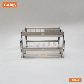 Giá bát đĩa nâng hạ cơ, bằng nhôm màu champagne + full inox 304 GL06.70AG