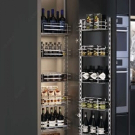 Tủ đồ khô 6 tầng GS06.45C Tủ đồ khô 6 tầng, khay nan dẹt, inox 304, bề mặt mạ Chrome 5 lớp, dùng cho cánh mở