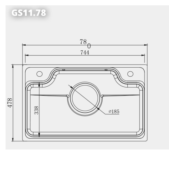 Chậu rửa 1 hố to phủ nano màu titan GS11.78