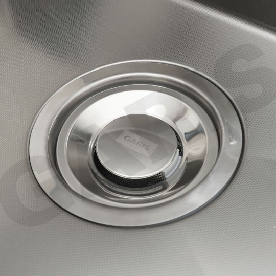 Chậu rửa 1 hố âm bàn đá GS11.87D Inox 304, bề mặt vân LinenShield-X™ Ultra Defense chống xước