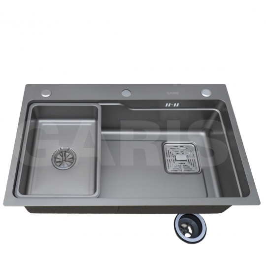 Chậu rửa 1 hố to tích hợp hố phụ rời GS11.75