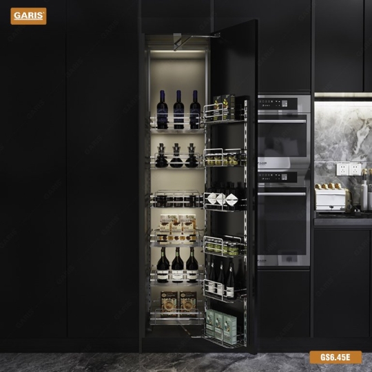 Tủ đồ khô 6 tầng GS6.60E Tủ đồ khô 6 tầng, khay nan dẹt, inox 304, bề mặt điện hóa xước mờ, dùng cho cánh m