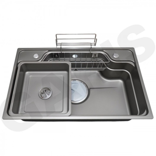 Chậu rửa 1 hố to phủ nano màu titan GS11.78